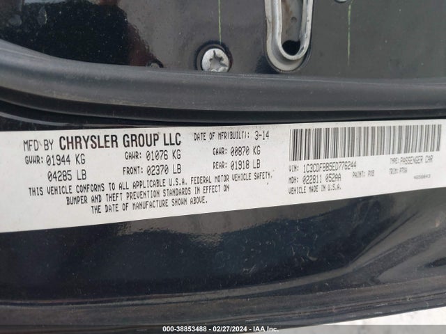Dodge DART SXT 2014 1C3CDFBB5ED776244 Image 9