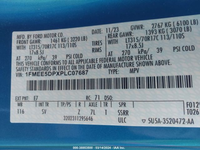 1FMEE5DPXPLC07687 Ford Bronco Big Bend