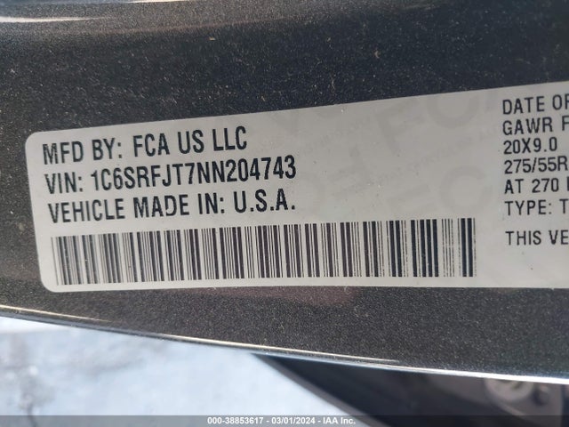 RAM 1500 Laramie  4x4 5'7 Box 2022 1C6SRFJT7NN204743 Image 9