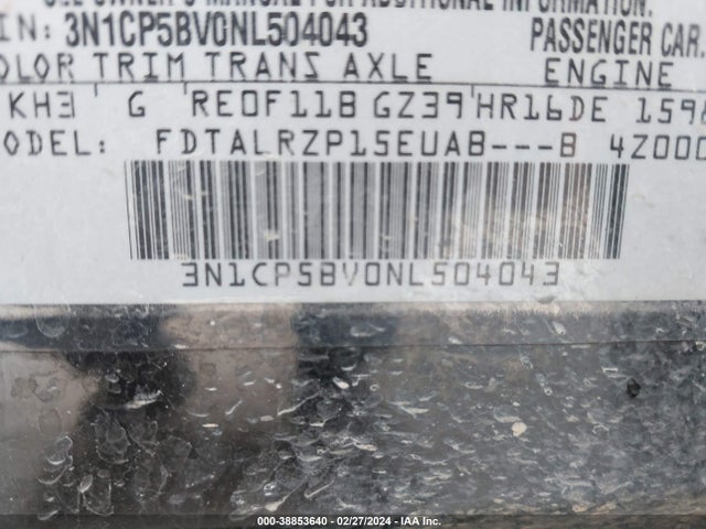 Nissan Kicks S Xtronic Cvt 2022 3N1CP5BV0NL504043 Image 9