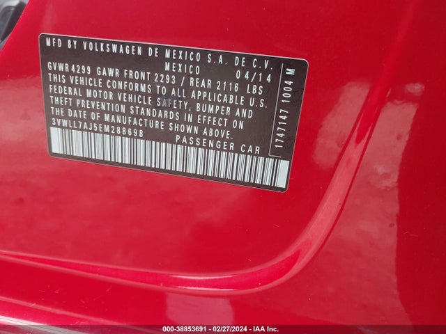 Volkswagen Jetta 2.0l Tdi 2014 3VWLL7AJ5EM288698 Image 9