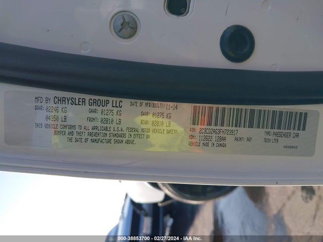 Dodge Challenger Sxt 2015 2C3CDZAG3FH723917 Image 9