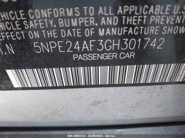 Hyundai SONATA SE 2016 5NPE24AF3GH301742 Image 9