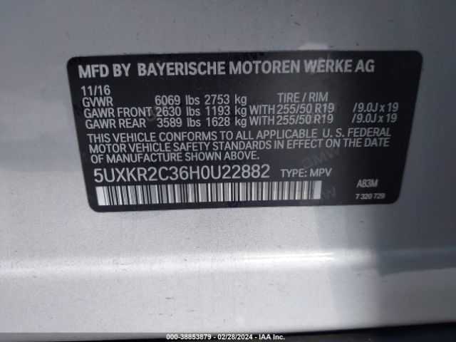 5UXKR2C36H0U22882 BMW X5 Sdrive35i