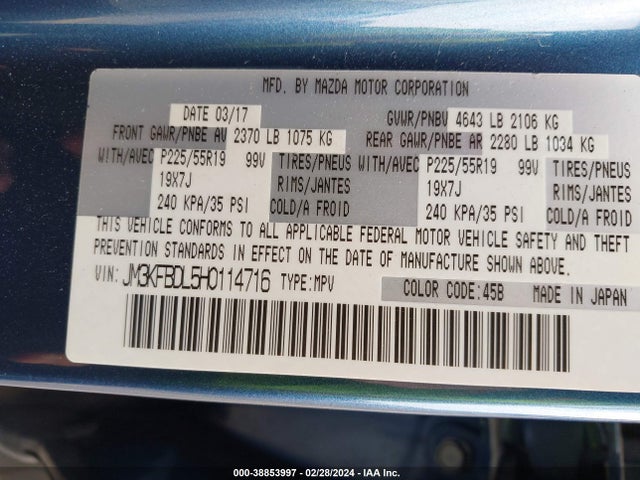 Mazda Cx-5 Grand Touring 2017 JM3KFBDL5H0114716 Image 9