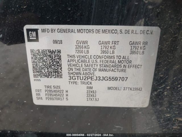3GTU2PEJ3JG559707 GMC Sierra 1500 Denali
