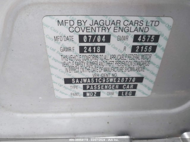 2005 JAGUAR X-TYPE SAJWA51C95WE28770 Photo 8