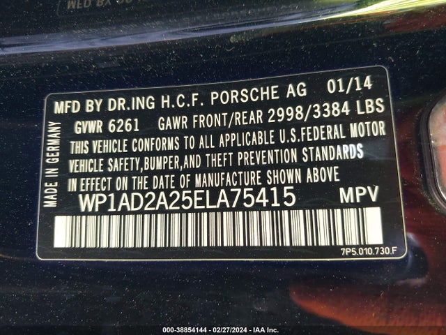 2014 PORSCHE CAYENNE WP1AD2A25ELA75415 Photo 8