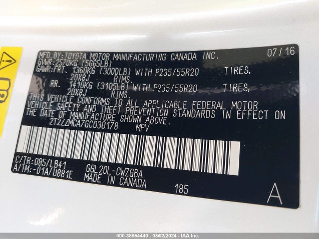 Lexus RX 350 2016 2T2ZZMCA7GC030178 Image 9