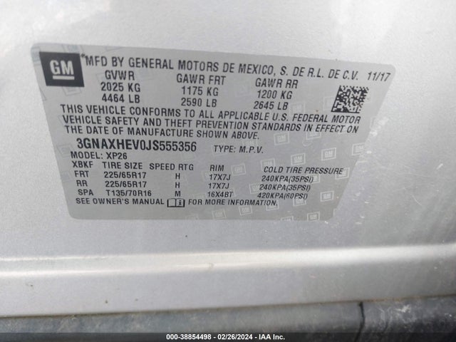 Chevrolet EQUINOX LS 2018 3GNAXHEV0JS555356 Image 9