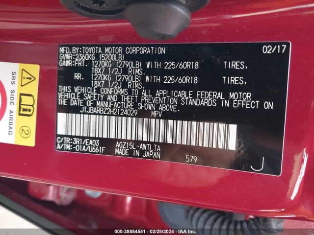 JTJBARBZ2H2124029 Lexus NX 200T