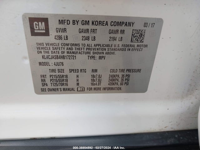 Buick Encore Preferred 2017 KL4CJASB4HB172721 Image 9