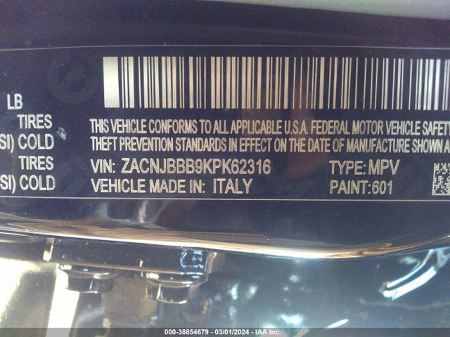 ZACNJBBB9KPK62316 Jeep Renegade Latitude 4x4