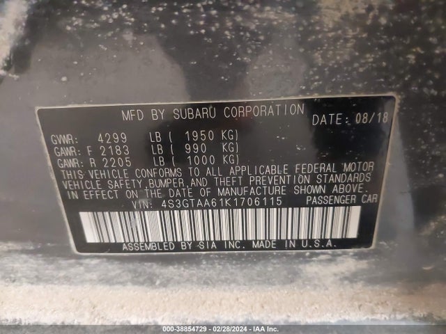 Subaru Impreza 2019 4S3GTAA61K1706115 Image 9