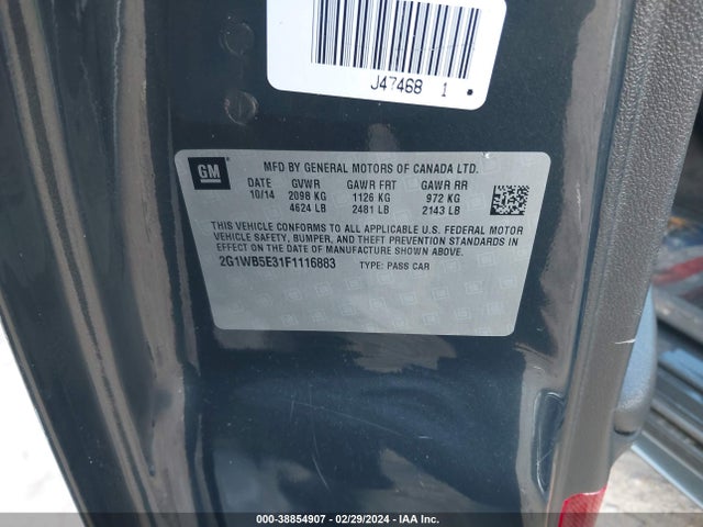 Chevrolet Impala Limited Lt 2015 2G1WB5E31F1116883 Image 9