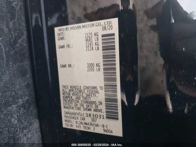 Nissan Maxima Platinum Xtronic Cvt 2020 1N4AA6FV5LC383031 Image 9