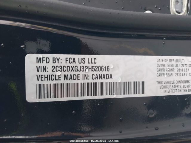 2C3CDXGJ3PH520616 Dodge Charger Scat Pack Widebody