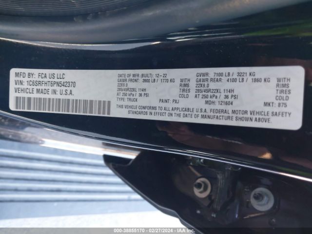 1C6SRFHT6PN542370 RAM 1500 Limited  4x4 5'7 Box