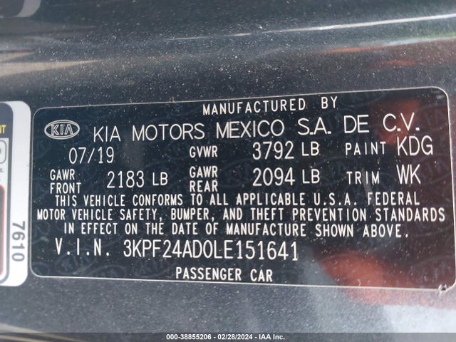 KIA Forte Lxs 2020 3KPF24AD0LE151641 Image 9