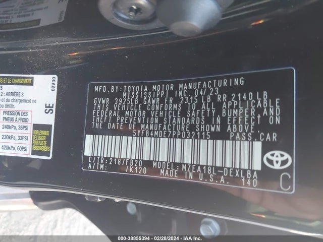 Toyota COROLLA LE 2023 5YFB4MDE7PP032115 Image 9