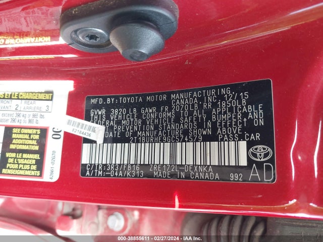 Toyota COROLLA LE 2016 2T1BURHE9GC574579 Image 9