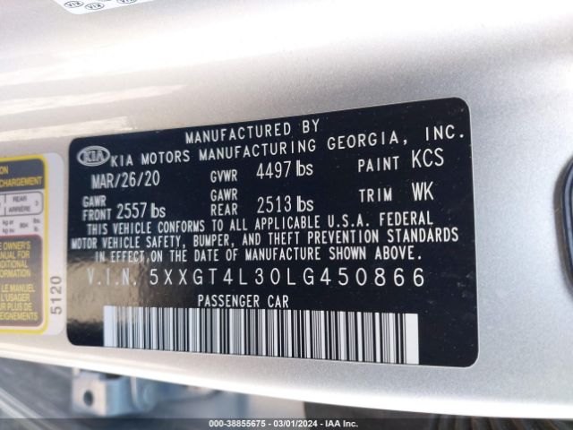 5XXGT4L30LG450866 KIA Optima Lx
