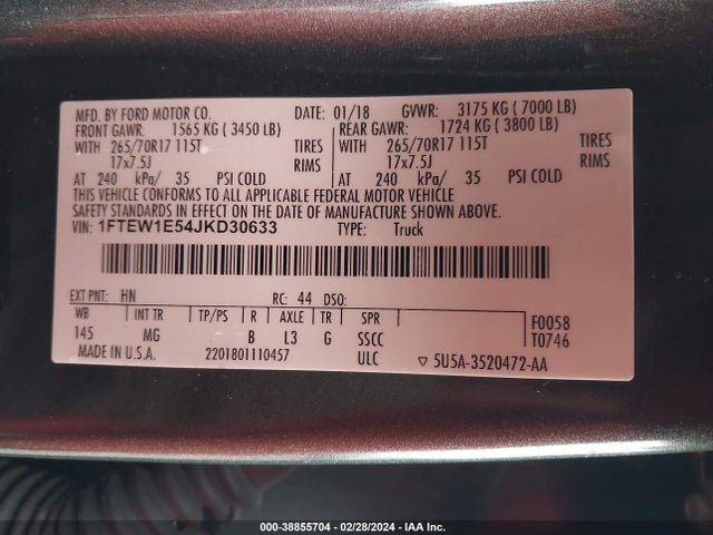 Ford F-150 Xlt 2018 1FTEW1E54JKD30633 Image 9