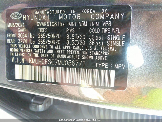 Genesis Gv80 3.5t Awd 2021 KMUHCESC7MU056771 Image 9