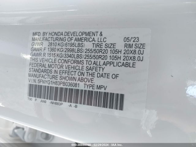 2023 HONDA PILOT 5FNYG1H83PB036081 Photo 8