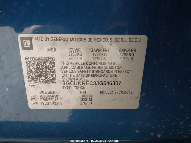 Chevrolet Silverado 1500 1lt 2018 3GCUKREC3JG546307 Image 9