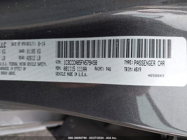 Chrysler 200 Limited 2015 1C3CCCAB5FN579458 Image 9