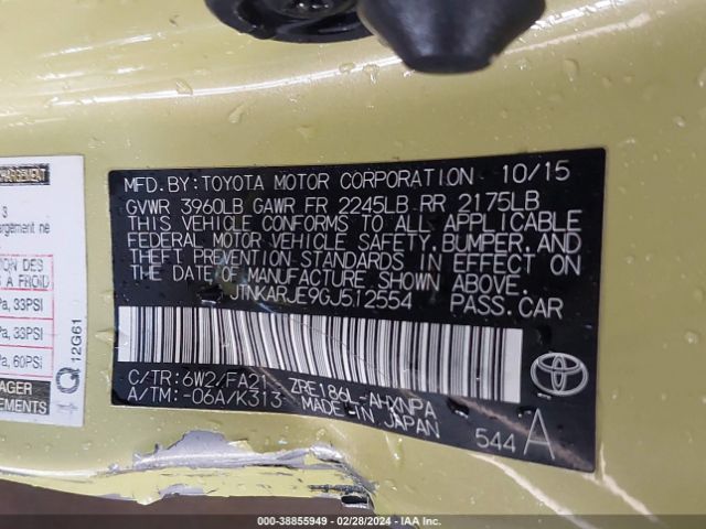 JTNKARJE9GJ512554 Scion IM