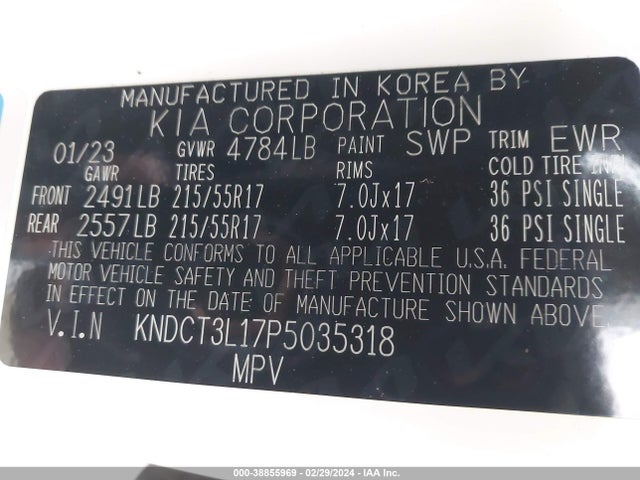 KIA Niro Ev Wave 2023 KNDCT3L17P5035318 Image 9