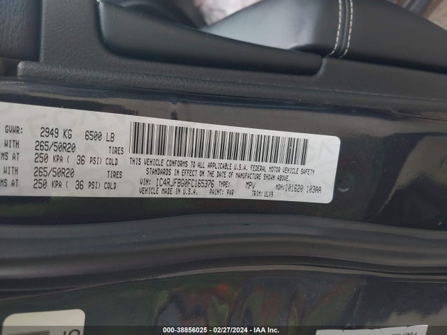 1C4RJFBG0FC165376 Jeep Grand Cherokee Limited