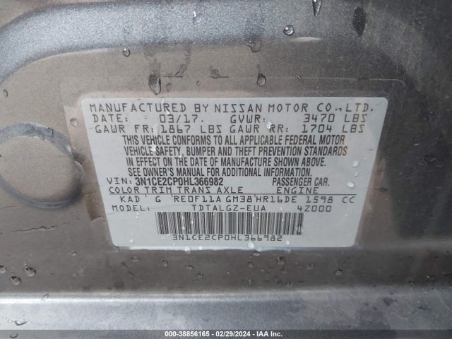 Nissan Versa Note Sr 2017 3N1CE2CP0HL366982 Image 9