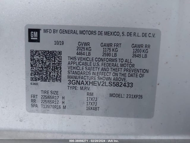 Chevrolet Equinox Fwd Ls 2020 3GNAXHEV2LS582433 Image 9
