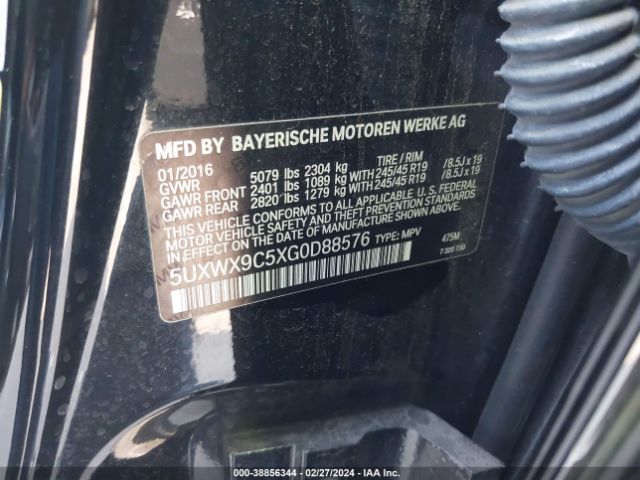 5UXWX9C5XG0D88576 BMW X3 Xdrive28i