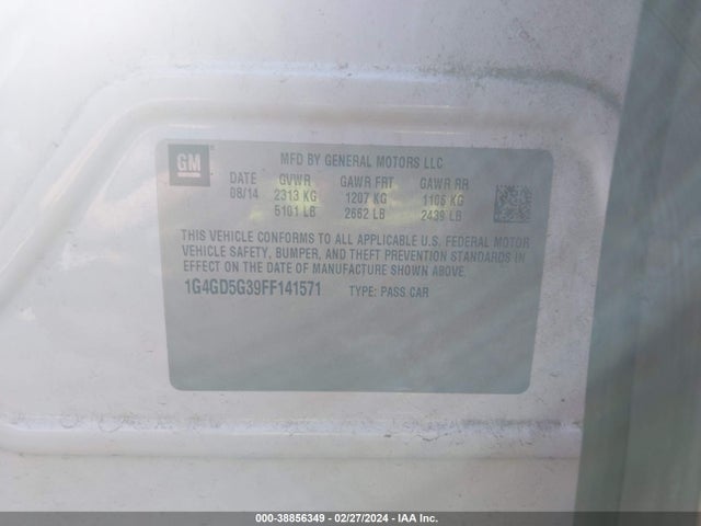1G4GD5G39FF141571 Buick Lacrosse Premium I