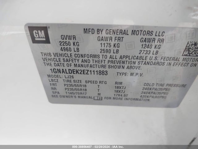 Chevrolet Equinox Ltz 2014 1GNALDEK2EZ111883 Image 9