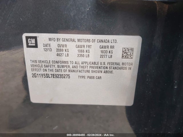 Chevrolet Impala 1ls 2014 2G11Y5SL7E9235275 Image 9
