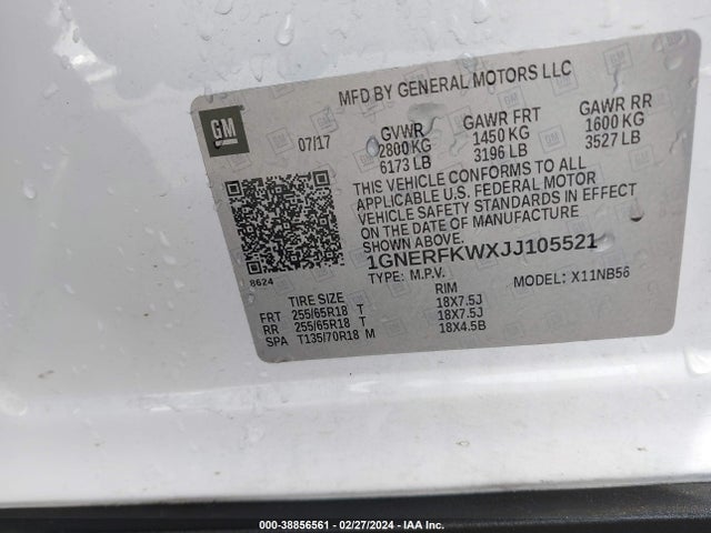Chevrolet Traverse Ls 2018 1GNERFKWXJJ105521 Image 9