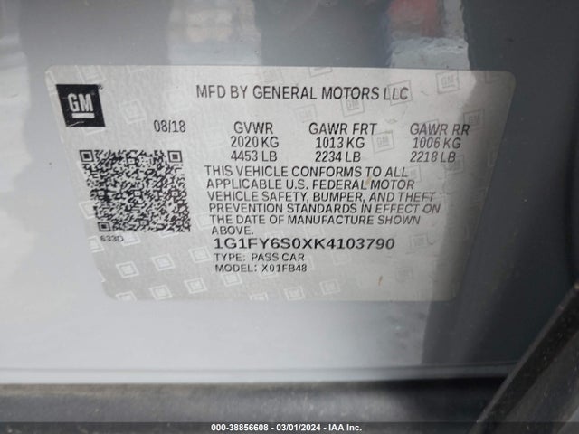 Chevrolet BOLT EV LT 2019 1G1FY6S0XK4103790 Image 9