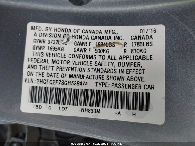 Honda CIVIC EX 2016 2HGFC2F78GH528474 Image 9