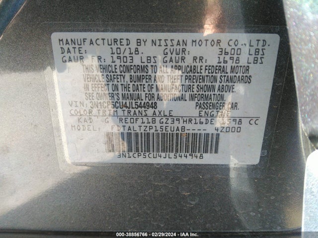 Nissan KICKS SR 2018 3N1CP5CU4JL544948 Image 9