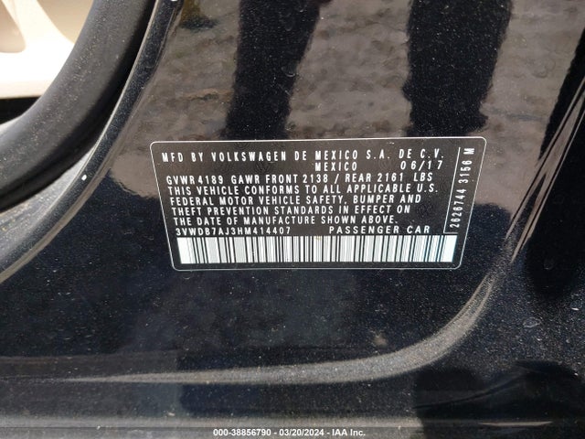 Volkswagen Jetta 1.4t Se 2017 3VWDB7AJ3HM414407 Image 9