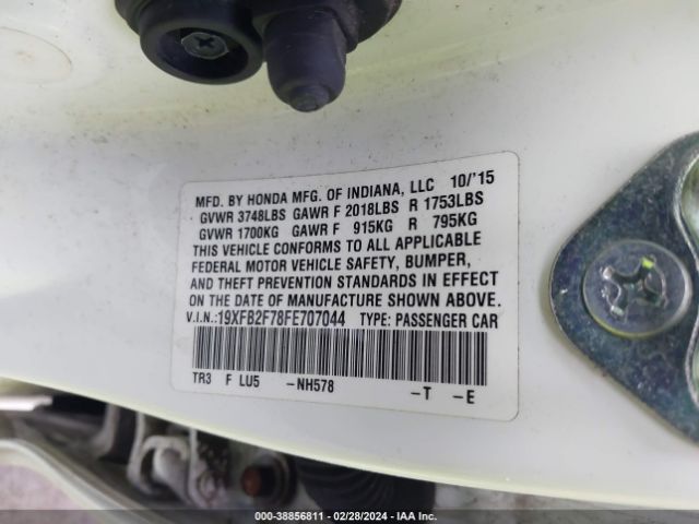 19XFB2F78FE707044 Honda CIVIC SE