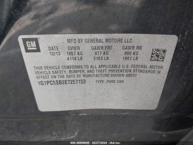 Chevrolet Cruze 1lt Auto 2014 1G1PC5SB2E7257153 Image 9