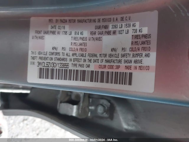 3MYDLBZV3GY133856 Scion IA
