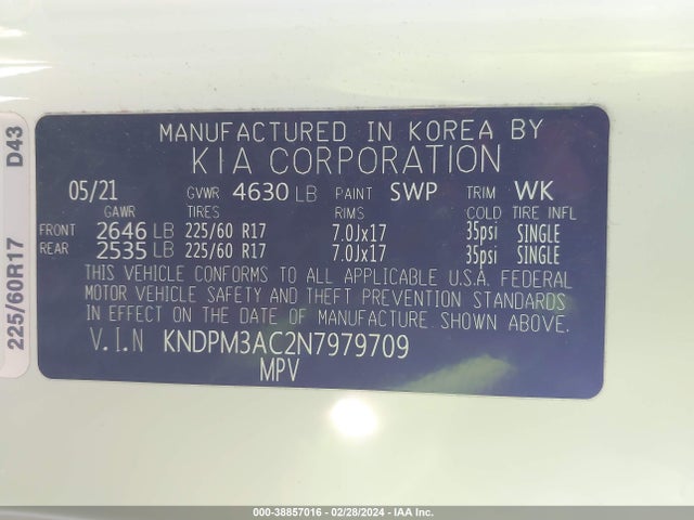 KIA Sportage Lx 2022 KNDPM3AC2N7979709 Image 9