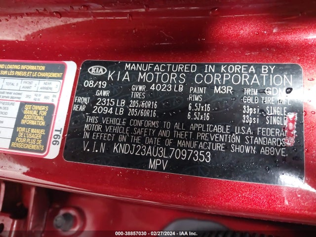 KIA SOUL LX 2020 KNDJ23AU3L7097353 Image 9